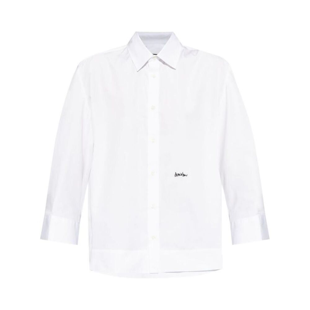 DSQUARED2 Women's Cotton Poplin Shirt with Embroidered Logo Women WHITE Shirts